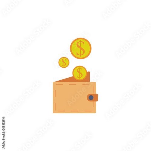 pennies and a purse colored icon. Element of bankings for mobile concept and web apps. Detailed pennies and a purse colored icon can used for web and mobile. Premium icon