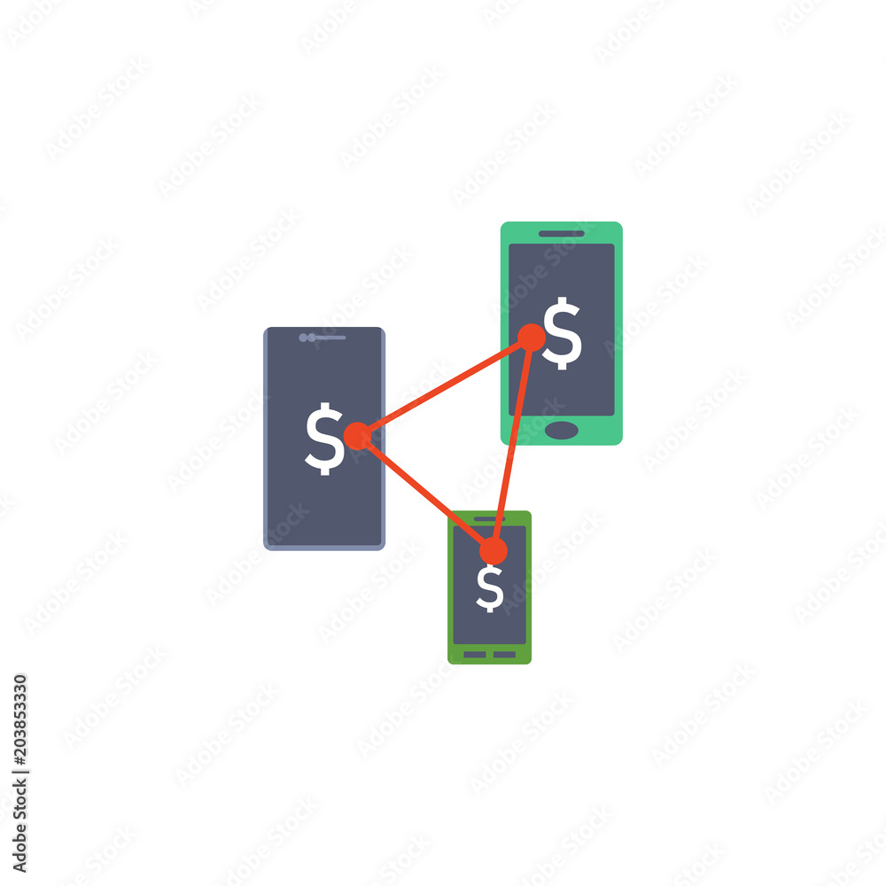 mobile banking and phones colored icon. Element of bankings for mobile concept and web apps. Detailed mobile banking and phones colored icon can be used for web