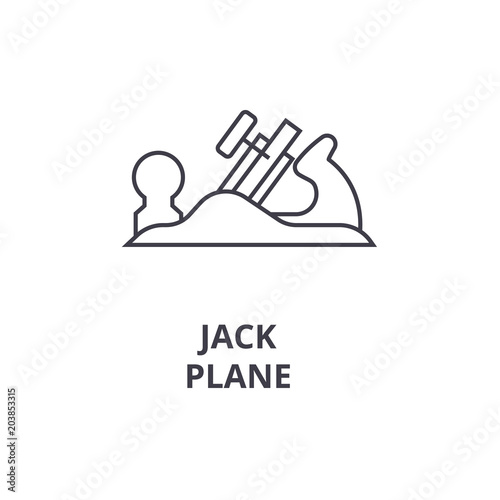 jack plane vector line icon, sign, illustration on white background, editable strokes