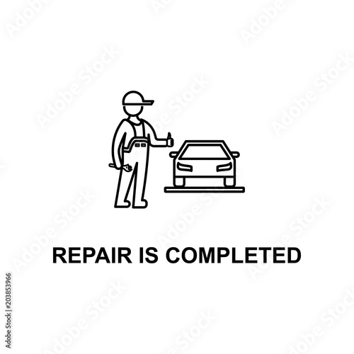 car repair is completed icon. Element of car repair for mobile concept and web apps. Detailed  icon can be used for web and mobile. Premium icon