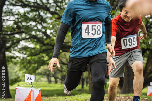 Outdoor orienteering check point activity photo