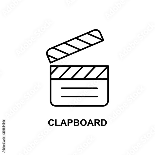 clapboard icon. Element of cinema for mobile concept and web apps. Thin line clapboard icon can be used for web and mobile. Premium icon