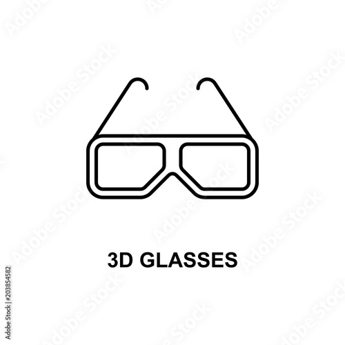 3d glasses icon. Element of cinema for mobile concept and web apps. Thin line 3d glasses icon can be used for web and mobile. Premium icon