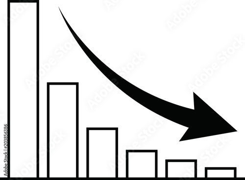 Decreasing graph and arrow 