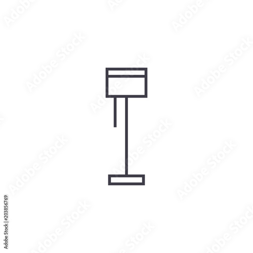 torchere vector line icon, sign, illustration on white background, editable strokes