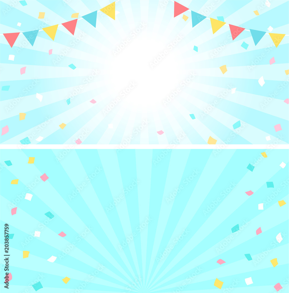 紙吹雪とフラッグのバナー背景イラスト Stock ベクター Adobe Stock