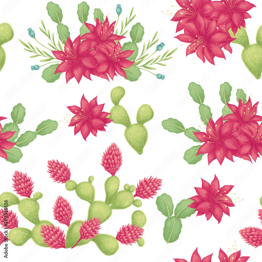 Seamless pattern with succulent Seamless pattern with succulent