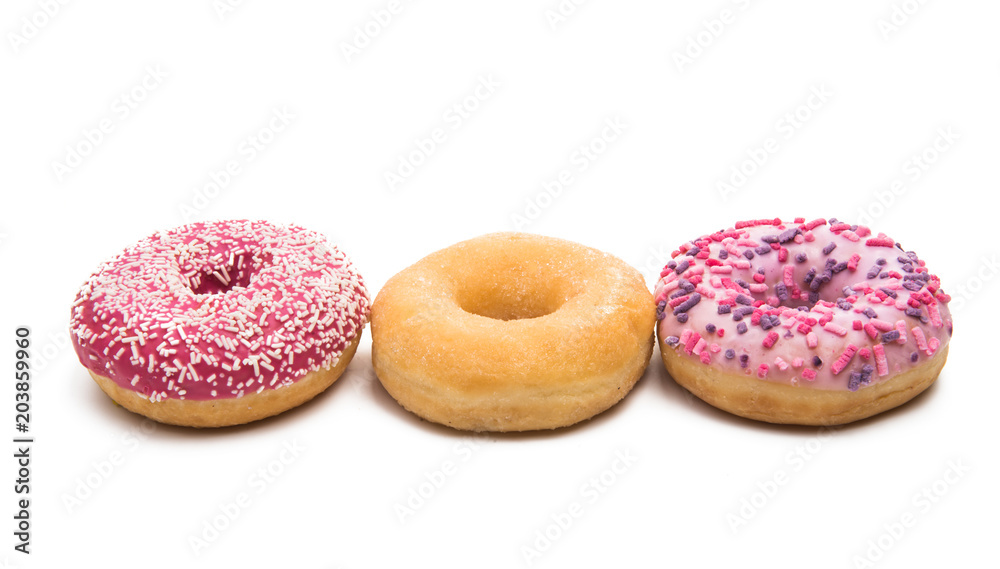 donuts in glaze isolated donuts in glaze isolated