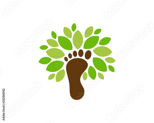 Foot Tree Icon Logo Design Element