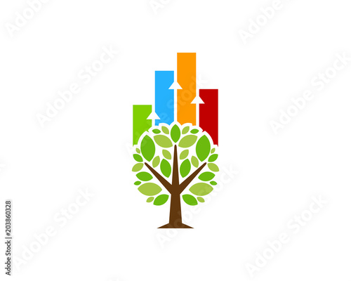 Stats Tree Icon Logo Design Element