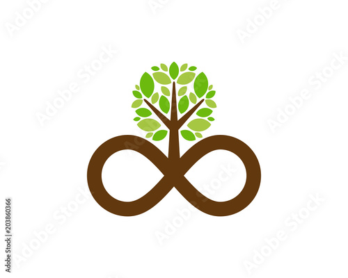 Tree Infinity Icon Logo Design Element