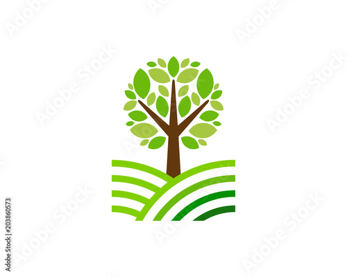 Tree Farm Icon Logo Design Element