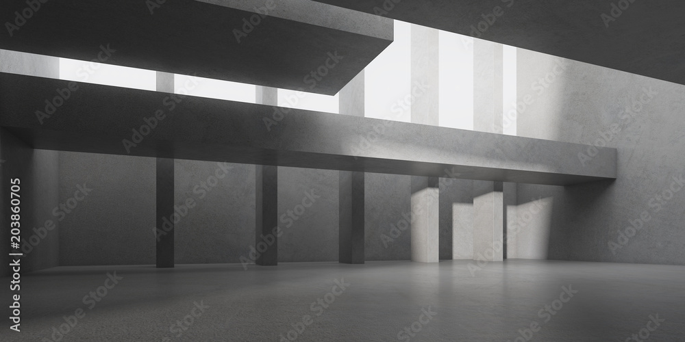 3D stimulate of white interior concrete space with sun light cast the shadow on the wall and floor,Perspective of minimal design architecture,3d rendering 3D stimulate of white interior concrete space with sun light cast the shadow on the wall and floor,Perspective of minimal design architecture,3d rendering