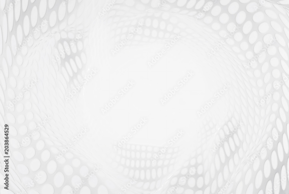 Obraz premium Abstrakcjonistyczny biały geometryczny tło. Renderowanie 3D