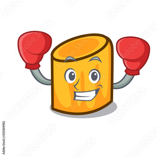 Boxing rigatoni character cartoon style