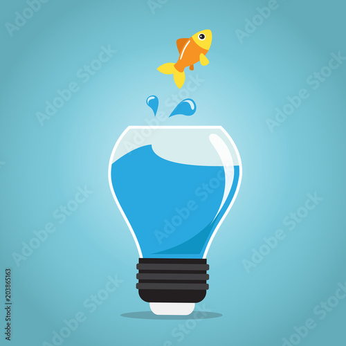 Golden fish in a bulb