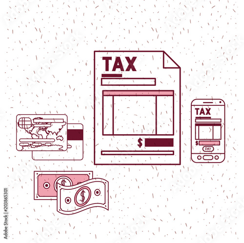 tax day set icons vector illustration design