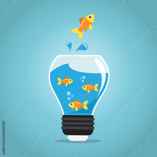 Golden fish in a bulb