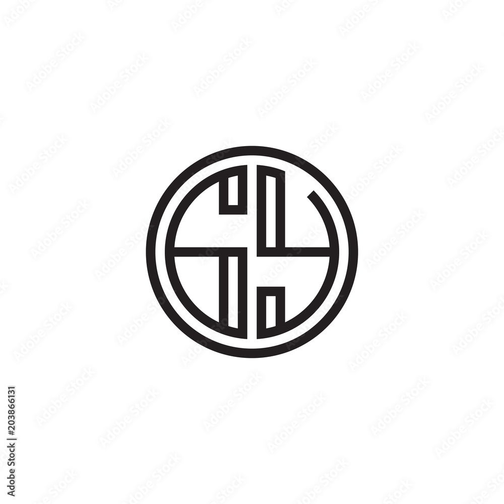 Initial letter GY, minimalist line art monogram circle shape logo, black color Initial letter GY, minimalist line art monogram circle shape logo, black color