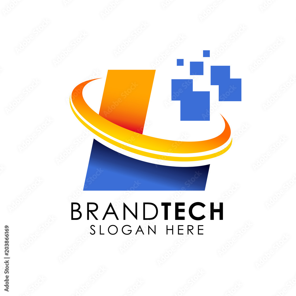 Obraz premium Digital Technology Letter L Logo. web icon vector