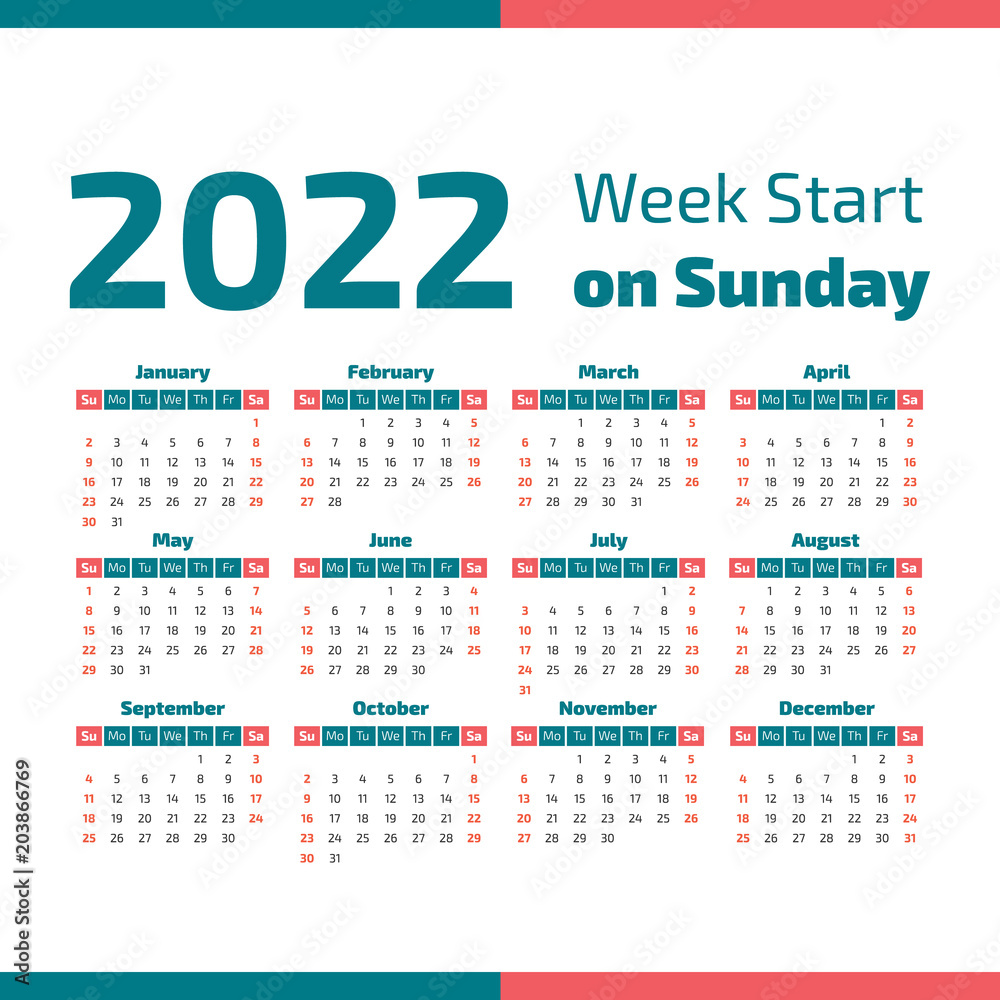 Simple 2022 year calendar Simple 2022 year calendar