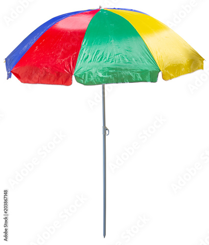 parasol de plage avec piquet, fond blanc