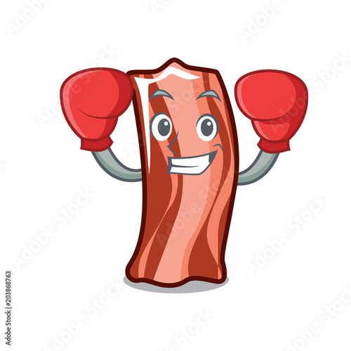 Boxing ribs character cartoon style