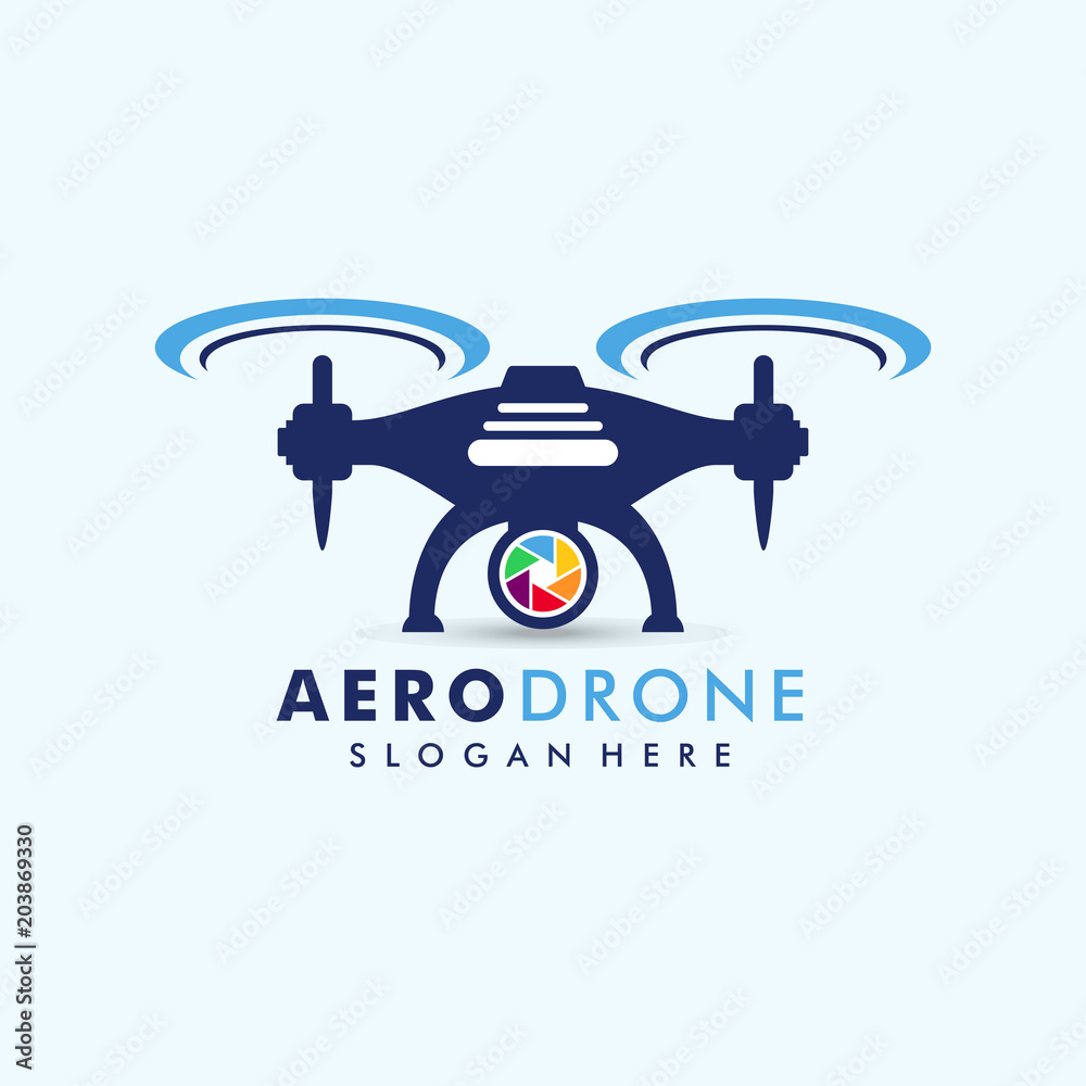 drone logo template vector icon. photography drone vector. quadcopter vector icon