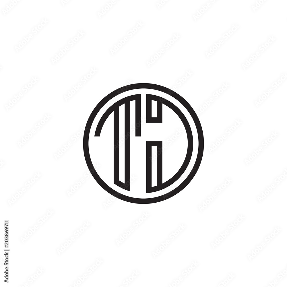 Initial letter TJ, minimalist line art monogram circle shape logo, black color Initial letter TJ, minimalist line art monogram circle shape logo, black color