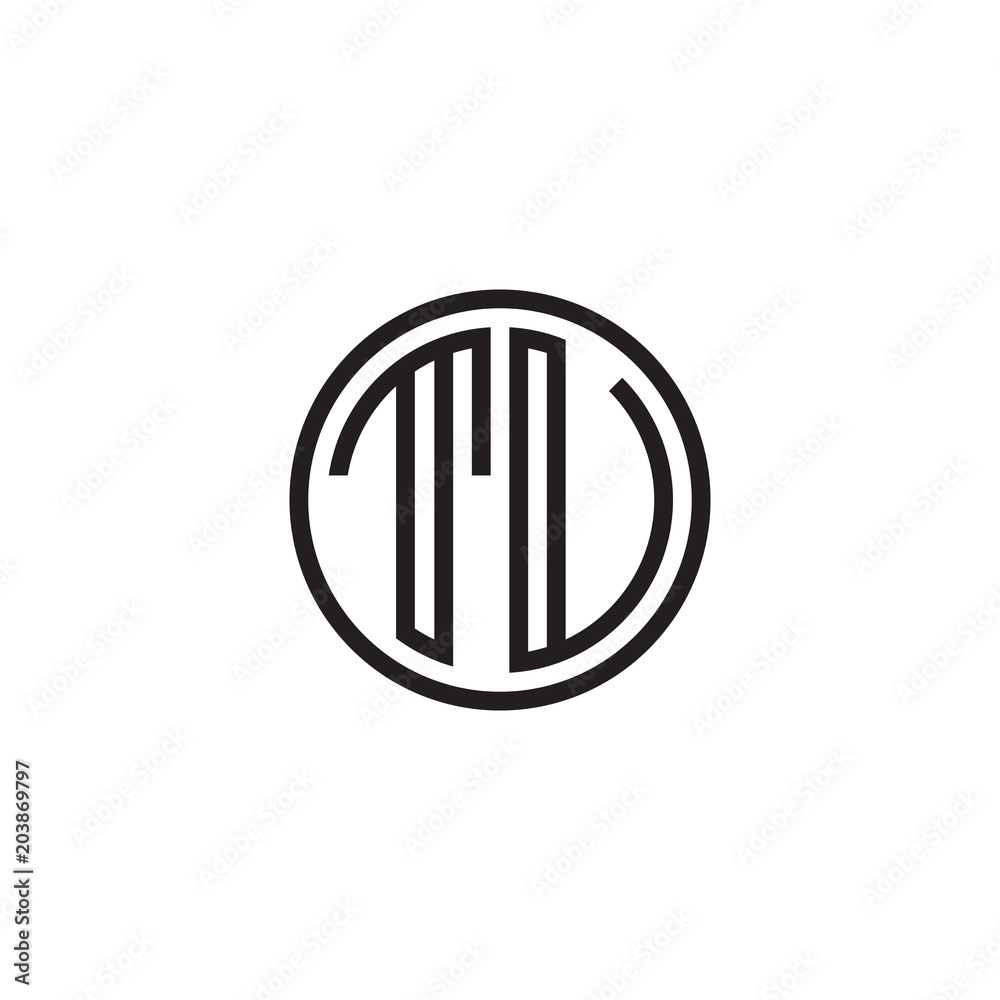 Initial letter TU, TV, minimalist line art monogram circle shape logo, black color Initial letter TU, TV, minimalist line art monogram circle shape logo, black color