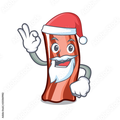 Santa ribs mascot cartoon style