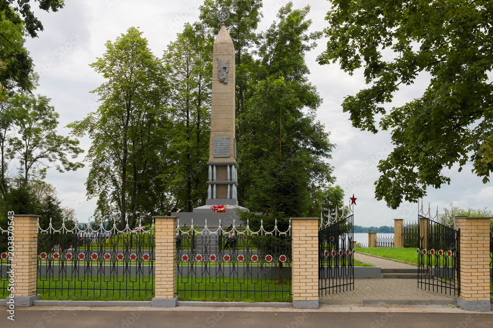 SAINT PETERSBURG, RUSSIA - AUGUST 21, 2017: the Obelisk in memory of the battles of 1942