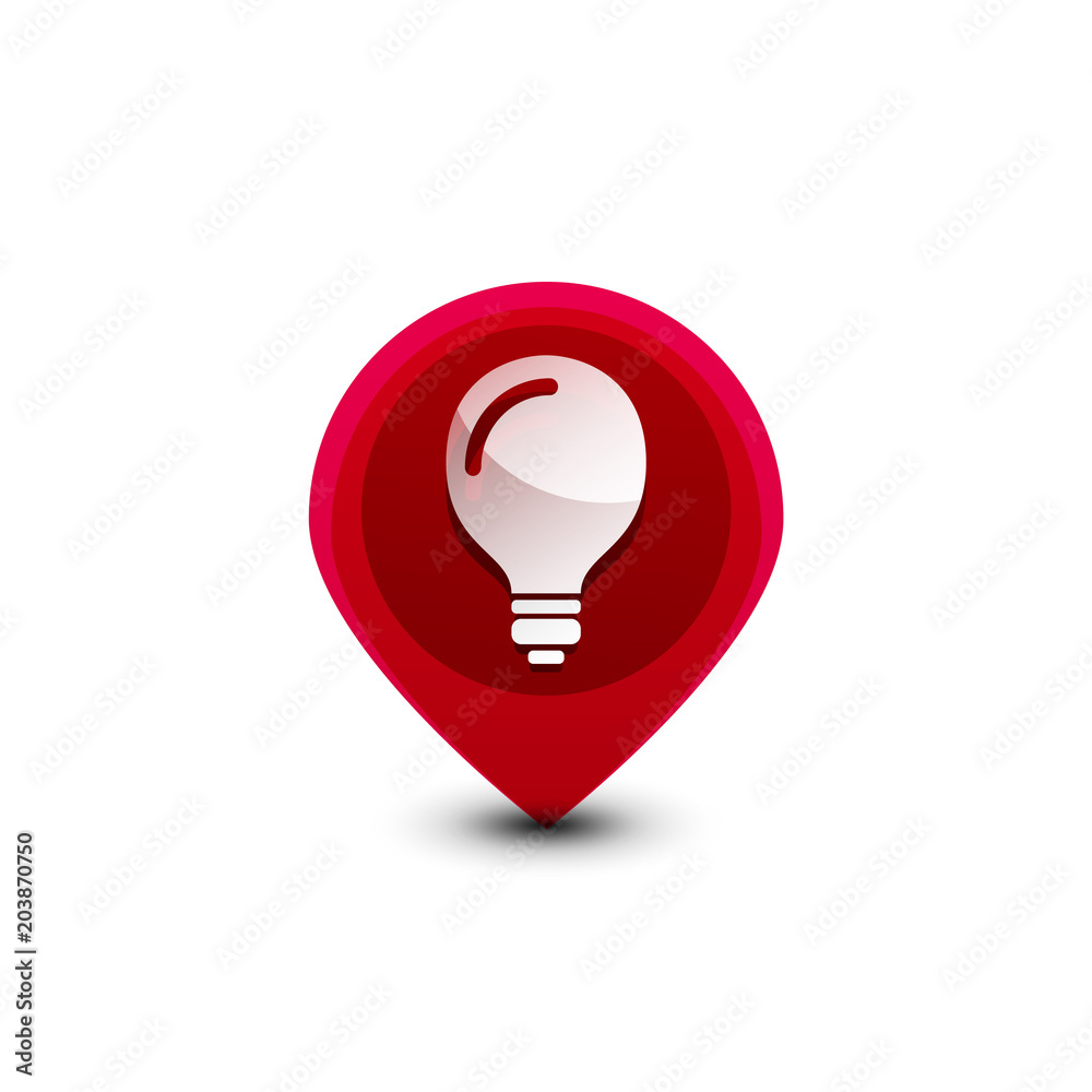 Light bulb, new idea concept web button Light bulb, new idea concept web button