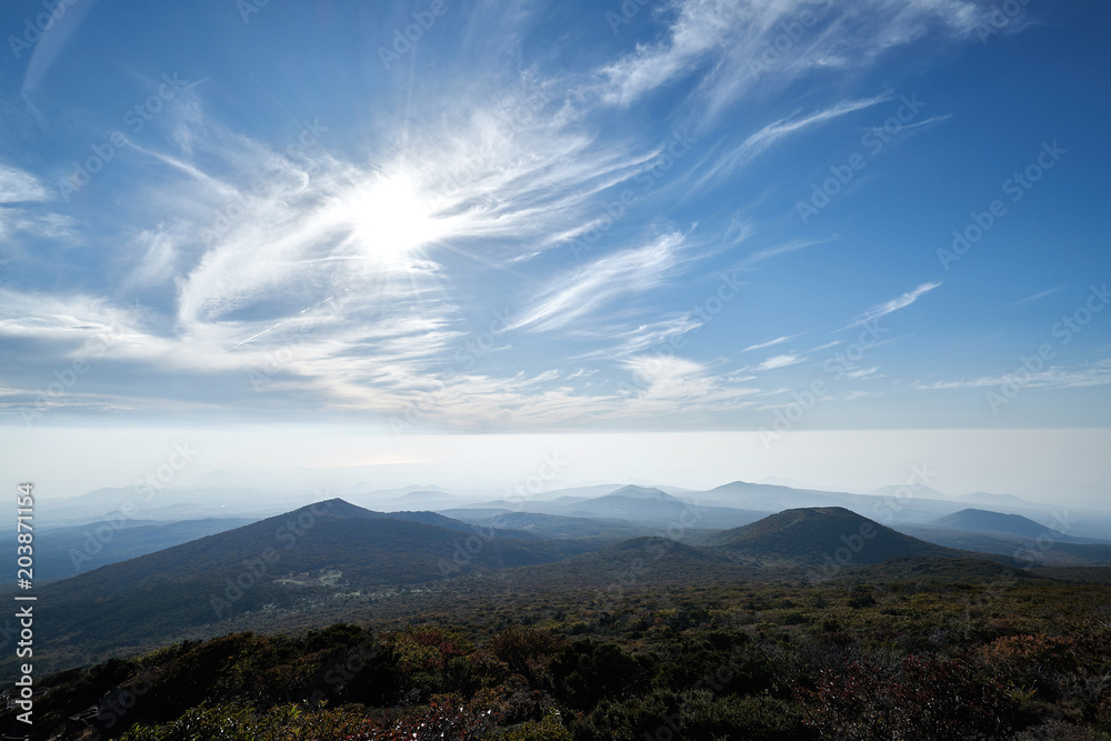 The way up hallasan mountain, Jeju island, South Korea.