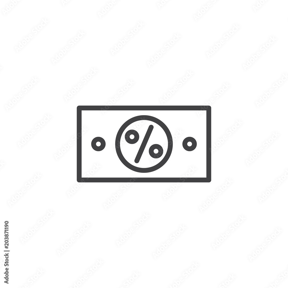 Percent money outline icon. linear style sign for mobile concept and web design. Percentage money simple line vector icon. Symbol, logo illustration. Pixel perfect vector graphics Percent money outline icon. linear style sign for mobile concept and web design. Percentage money simple line vector icon. Symbol, logo illustration. Pixel perfect vector graphics