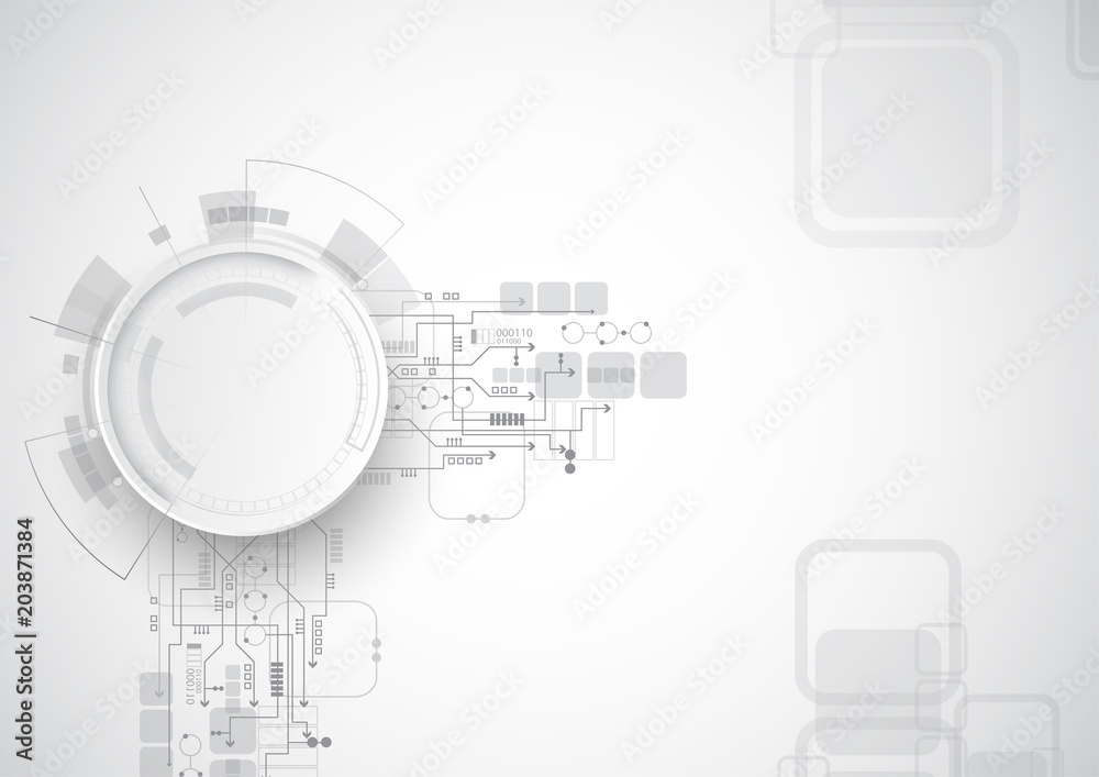 Grey Circuit Abstract Technology Background