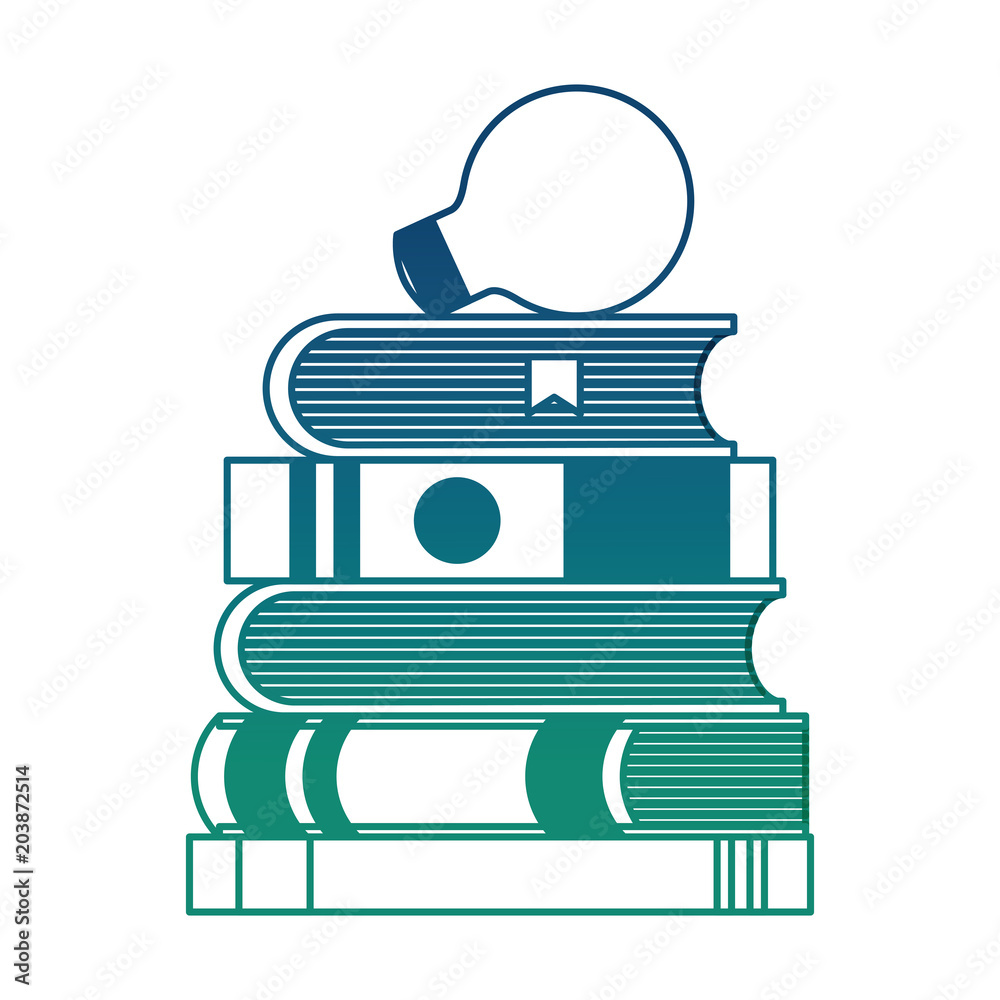 pile books with bulb vector illustration design pile books with bulb vector illustration design