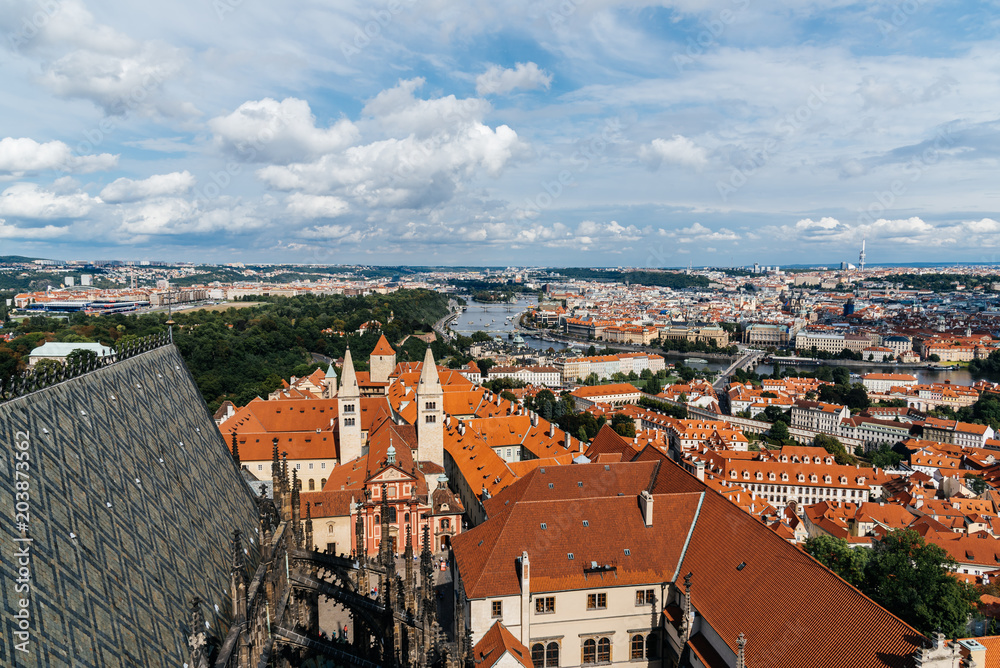 Cityscape of Prague from tower of Cathedral