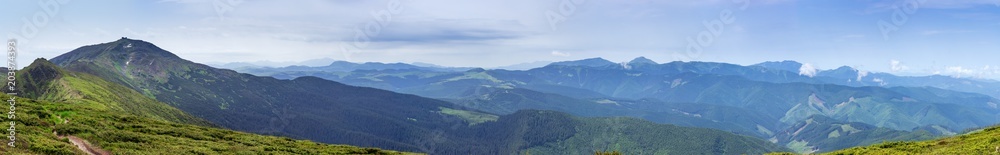 Large panorama of the Eastern Carpathians, Ukraine