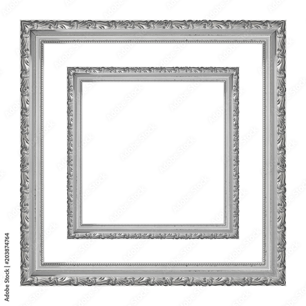 The antique gold frame on the white background The antique gold frame on the white background