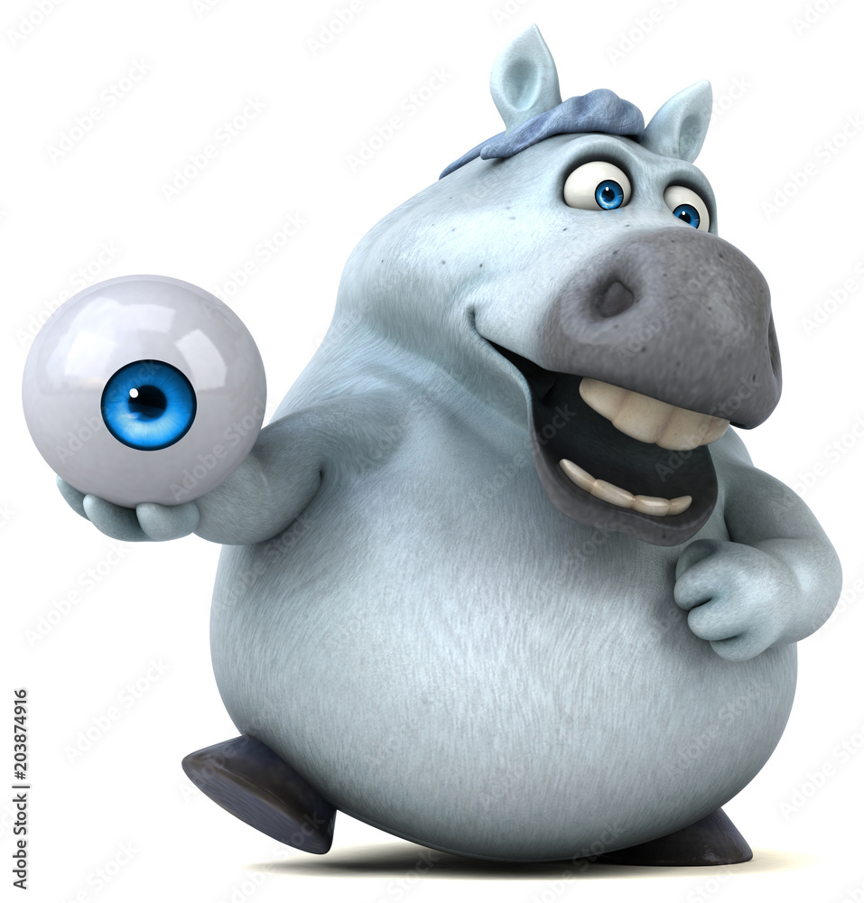 Naklejka premium Fun horse - 3D Illustration