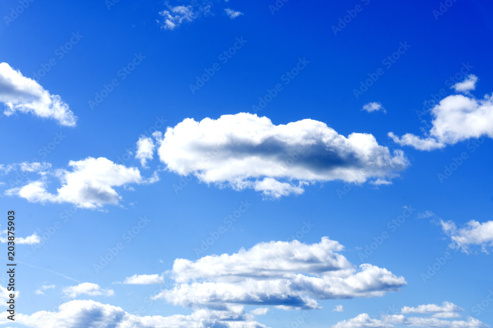 Fototapeta premium Sky, blue sky and cirrocumulus Clouds are shaped differently beautiful. Clouds before the storm Clouds of Vertical Development .