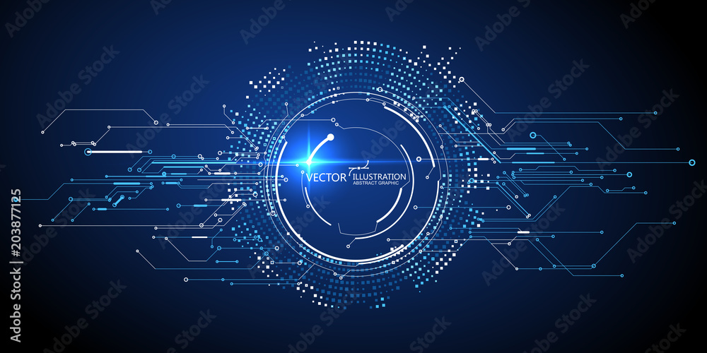 Circuit composed of abstract graphics,Science and technology background.