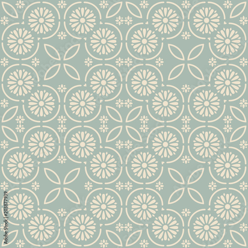 Antique seamless background Round Curve Cross Frame Line Flower