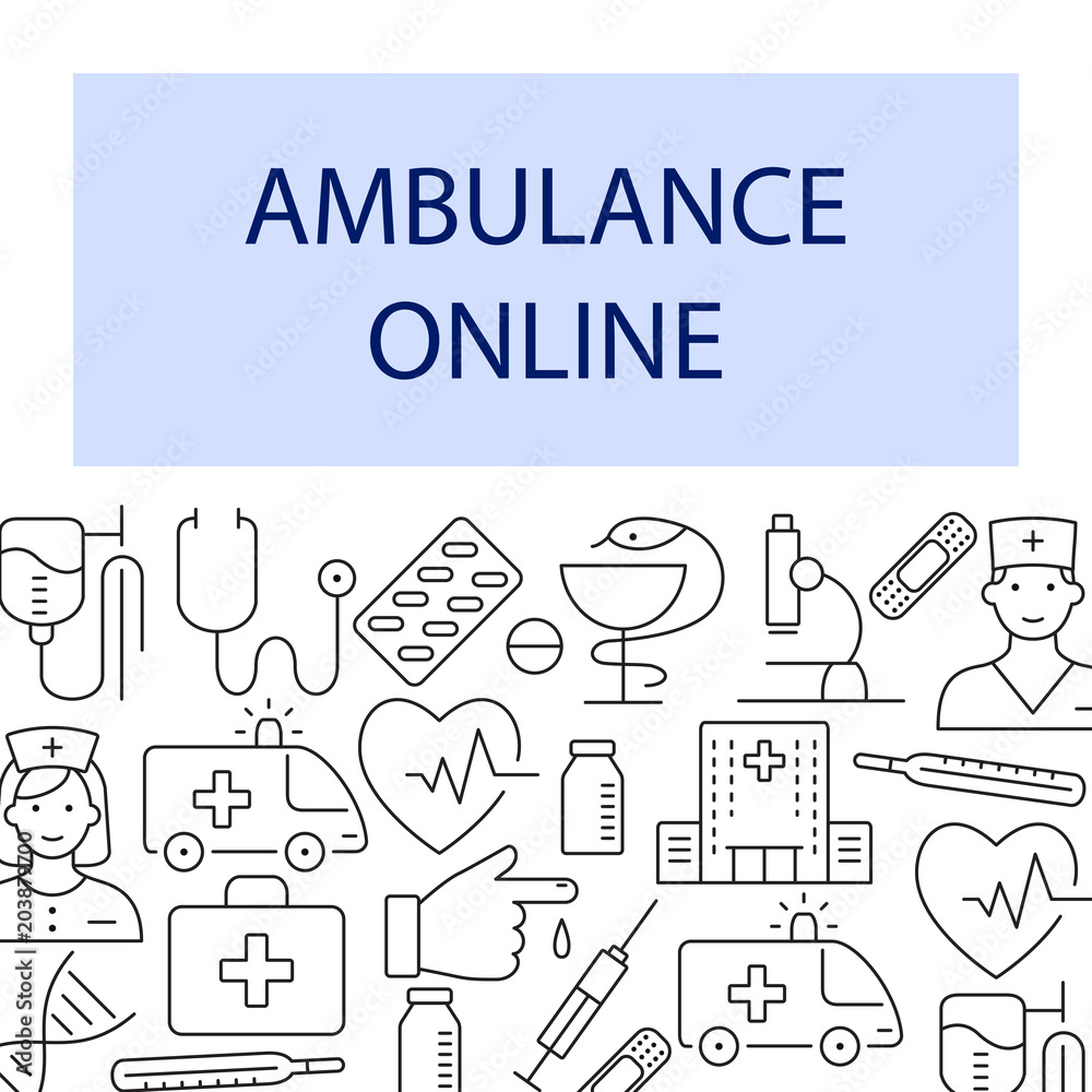 Medical poster with flat icons