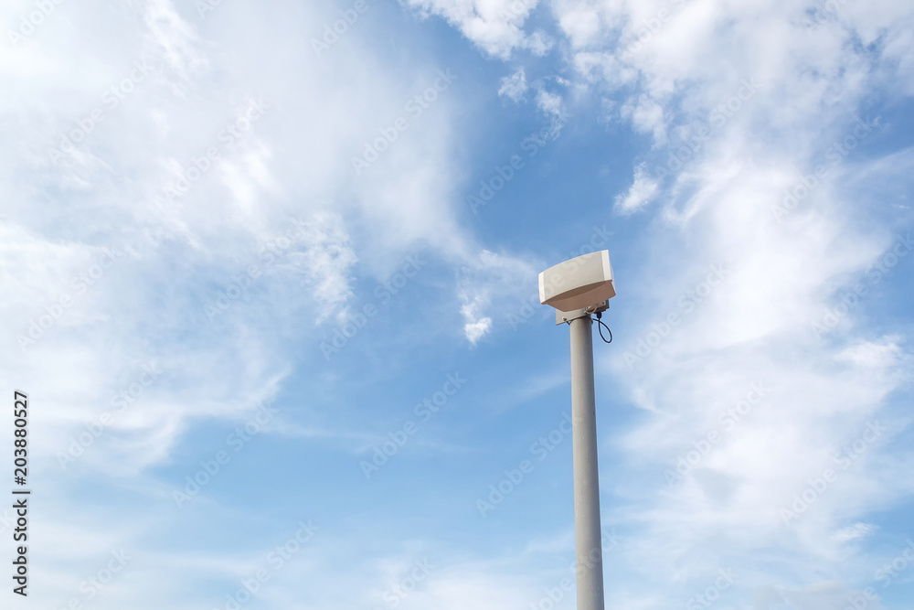 Street lamp on blue sky 