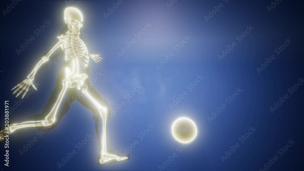 soccer player with visible bones soccer player with visible bones