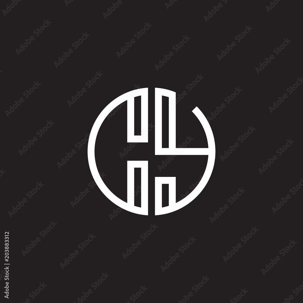 Initial letter CY, minimalist line art monogram circle shape logo, white color on black background Initial letter CY, minimalist line art monogram circle shape logo, white color on black background