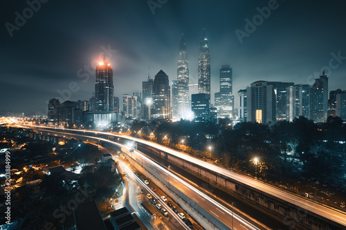 Kuala Lumpur city at night, Malaysia