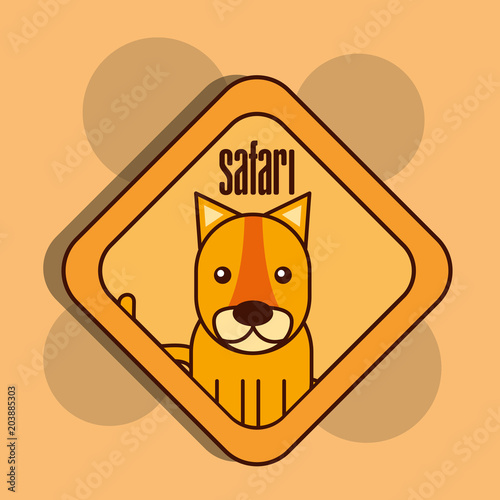 safari tiger animal zone sign vector illustration